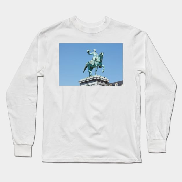 Luxembourg; City; Place; Wilhelm; II; Emperor; equestrian statue; Place Guillaume Long Sleeve T-Shirt by Kruegerfoto